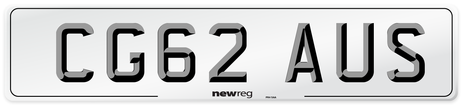 CG62 AUS Number Plate from New Reg